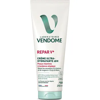 Tělový krém VENDOME REPAR V+ Crème Ultra-Hydratante 48H Hydratační krém pro atopickou pokožku, 250 ml