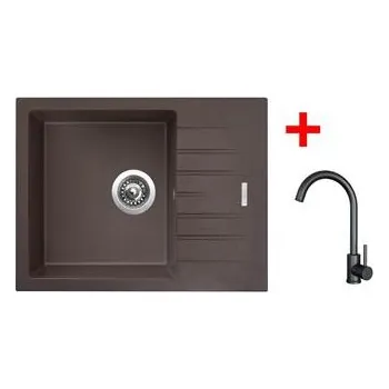 Kuchyňský dřez Sinks PERFECTO 650 Marone + ARCO černá matná