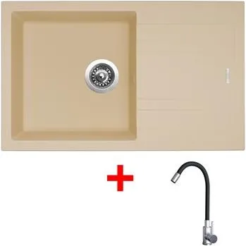 Granitový dřez Sinks LINEA 780 Sahara + Elasta nerez/černá