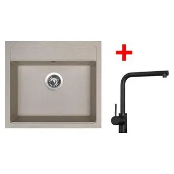 Granitový dřez Sinks SOLO 560 Avena + ELKA Černá matná