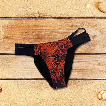 Dámské plavky Spodní díl plavek BB707 černá-oranž - Selmark L