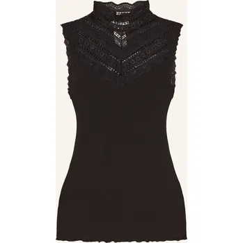 Rosemunde Dámský Hedvábný Top S Krajkou, černá, 38