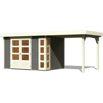 Zahradní domek Dřevěný zahradní domek KERKO 4 s přístavkem 240 Lanitplast