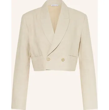 Dámské sako Mrs & Hugs Dámský Krátký Blejzr Z Lnu, béžová, 40