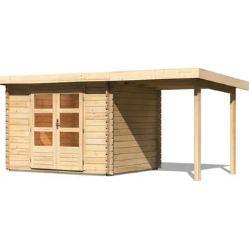 Zahradní domek Dřevěný zahradní domek BASTRUP 3 s přístavkem Lanitplast