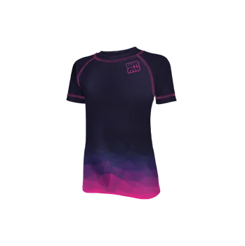 Dětské termo spodní prádlo WAMU Dětské funkční tričko s krátkým rukávem MOZAIKA fialová/tmavá vel. 110-116