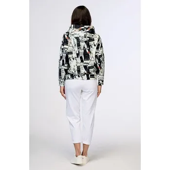 Dámské kalhoty Dámské bílé volnější kalhoty s hlubším sedem a klínovými kapsami 336 délka normální velikost 4XL