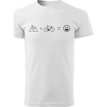Pánská móda Grooters Tričko pro cyklisty - Happiness on bike Barva: Bílá, Velikost: S