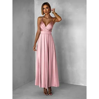 Dámské šaty Starorůžové saténové šaty SAURANA s rozparkem Velikost: ONESIZE