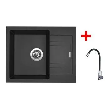 Sinks LINEA 600 Metalblack + Elasta nerez/černá