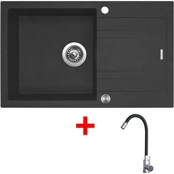 Kuchyňský dřez Sinks LINEA 780 XC Granblack + Elasta nerez/černá