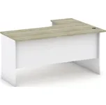 Rohový kancelářský psací stůl MIRELLI, 140x120 cm, levý, bílá/dub sonoma 187414856