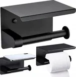 Paradox Držák toaletního papíru s poličkou BROS / Černý matný