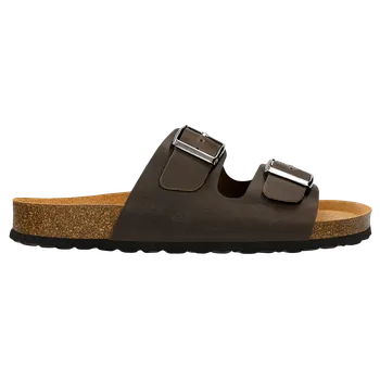 Pánské žabky Hnědé Pánské Pantofle Na Korkové Podešvi Z Crazy Horse Kůže Wojas 3202092 43