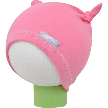 Kojenecká čepice růžová bavlněná čepička s oušky