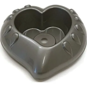 Obal na květináč Obal plastový - tvar srdce, šedá, velké