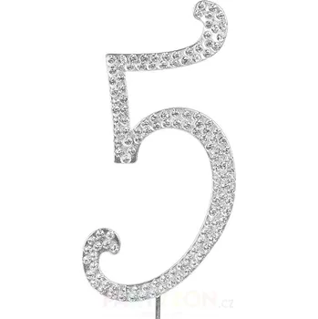 Party dekorace Kovový zápich do dortu číslo 5