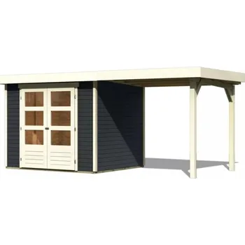 Zahradní stavba Dřevěný zahradní domek ASKOLA 3 s přístavkem 240 Lanitplast