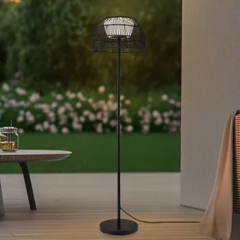 Venkovní osvětlení Venkovní stojací lampa Lucande LED Heribio, černá, železo, 153 cm - Délka kabelu 380 cm 1 x 8 W LED - Doprava zdarma