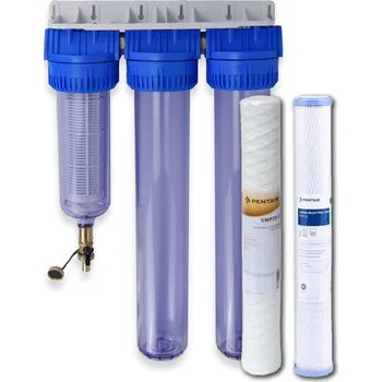 vodní filtr AQUA / Pentair TRIPLEX RAIN 20SL (10 mcr), třístupňový filtr s proplachem, připojení 1"