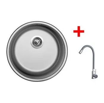 Nerezový dřez Sinks ROUND 450 + ELASTA nerez/šedá
