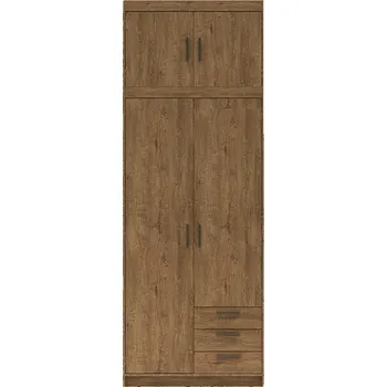 Šatní skříň Šatní skříň ELENA 2D 3S + nástavec | 89,7 cm | dub lefkas