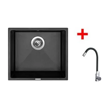 Kuchyňský dřez Sinks FRAME 457 Metalblack + Elasta nerez/černá