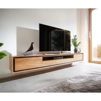 Televizní stolek TV stolek Stonegrace 240 cm akácie přírodní 2 dvířka 1 přihrádka 2