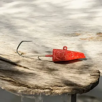 Rybářský háček RYVALURES-JIG HLAVA POLAK VMC 60G-6/0 RED-SILVER GLITTER HOLO 5KS