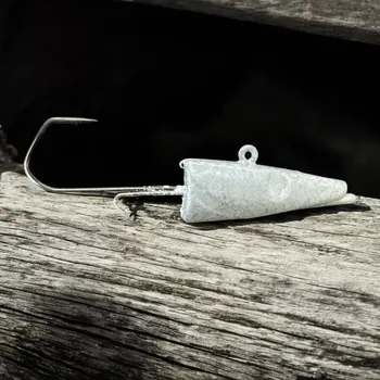 Rybářský háček RYVALURES- JIG HLAVA POLAK VMC 100G-6/0 WHITE-SILVER GLITTER 5KS