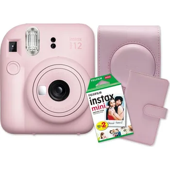 Fujifilm instax mini 12™, růžový + Colorfilm (20ks) & album & pouzdro