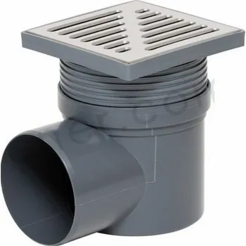 Sifon Tycner Sifon Nastavitelný koupelnový přívod s výpustí. strana 110 mm, rošt z nerezové oceli 150x150 mm [1/20]