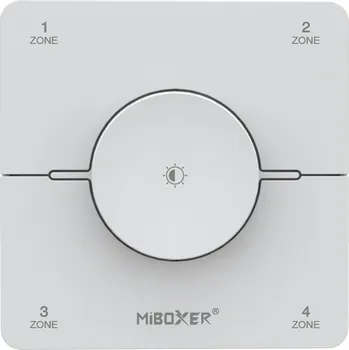 LED osvětlení MiBOXER bílý RF bezdrátový nástěnný otočný 4CH dálkový ovladač / stmívač pro jednobarevné a CCT LED osvětlení Mi-Light K0S K0S