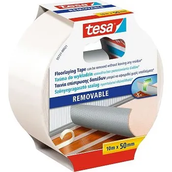 Lepicí páska TESA Lepící páska oboustranná kobercová, odstranitelná, 10 m x 50 mm, s výztuží, bílá