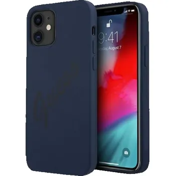 Telefonní příslušenství Guess Pouzdro Guess GUHCP12SLSVSBL Apple iPhone 12 mini modrý/modrý pevný kryt s potiskem Vintage