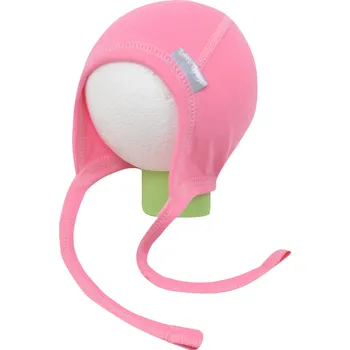 Kojenecká čepice růžová bavlněná čepička na zavazování