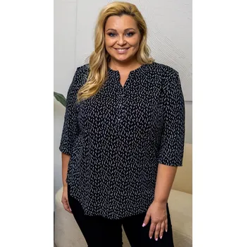 Dámská halenka Halenka s drobným vzorem Barva: Černá, Velikost: XL