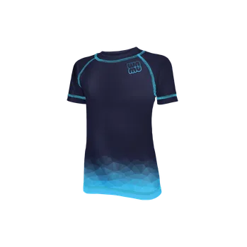WAMU Dětské funkční tričko s krátkým rukávem MOZAIKA modrá/tmavá vel. 140-146