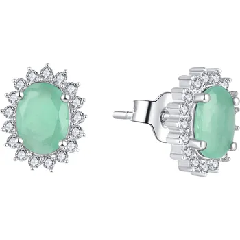 Náušnice Brilio Silver Půvabné stříbrné náušnice s emeraldem E-FS-5626E + 2 měsíce na vrácení zboží