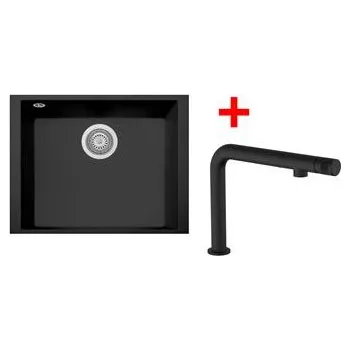 Granitový dřez Sinks CUBE 490U Nanoblack + COMFORTA Nanoblack