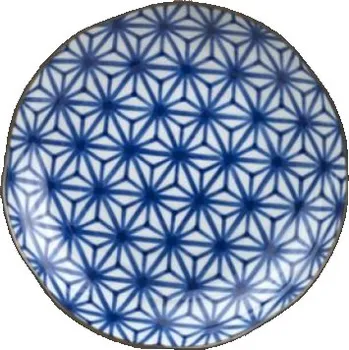 Talíř Mělký talíř Starburst Indigo Ikat 23 cm MIJ
