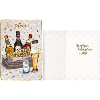 Přání Na zdraví s lahvemi