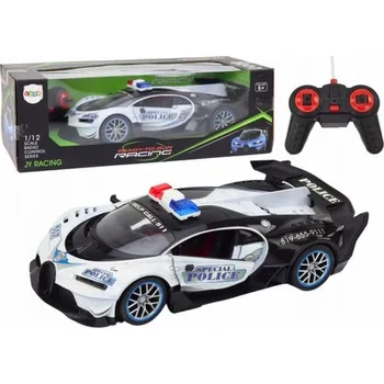 RC model auta LeanToys Dálkově ovládané RC policejní auto v měřítku 1:12, bílé