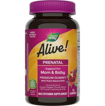 Fitness strava Nature's Way Alive!® Premium Prenatal Gummies 75 gummies Příchuť: Jahodový citron
