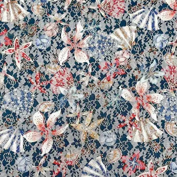 Krajka 20801 petrolejová, vodní svět, š.150