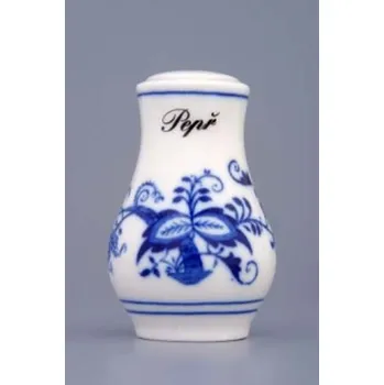 Hmoždíř Český porcelán, a.s., Dubí Pepřenka sypací s nápisem Pepř 7,5 cm, cibulák, Český porcelán