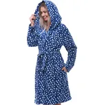 Modrý a bíle puntíkatý dámský župan hřejivý 1XL-4XL 1Z1717 modrá 4xl