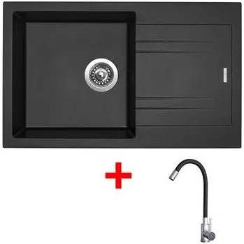 Sinks LINEA 780 Metalblack + Elasta nerez/černá