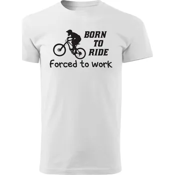 Pánské tričko Grooters Tričko pro cyklisty - Born to ride Barva: Bílá, Velikost: S