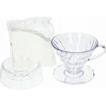 Příprava kávy Hario Hario - Sada V60 Drip-Assist - Sada dripperů V60-02 + víčko + filtry